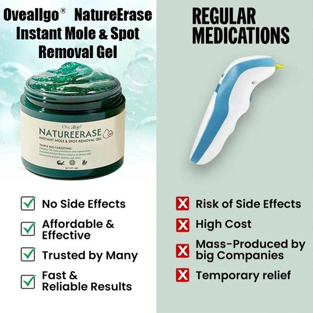 ✅ Official Store: Oveallgo® NatureErase Instant Alligator Oil Mole & Spot Removal Gel