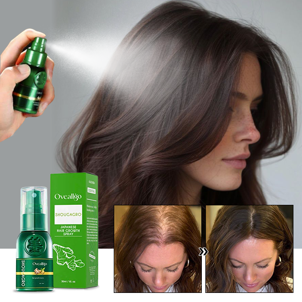 ✅Official Store: Oveallgo™ EX ShougaGRO PRO Japanese Hair Growth Spray👨⚕️Endorsed by AHLA (Clinically proven to promote hair regrowth, strengthen follicles, improve scalp health, and combat hair thinning)