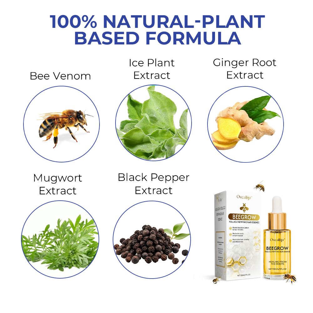 ✅Official Store: Oveallgo™ New BeeGrow Follicle Reviving Hair Essence 🌿 Endorsed by AAAF & TGA(Clinically proven to activate hair follicles, enhance scalp health, reduce inflammation, and prevent hair loss)