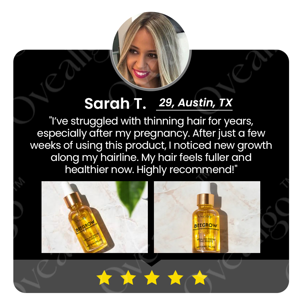 ✅Official Store: Oveallgo™ New BeeGrow Follicle Reviving Hair Essence 🌿 Endorsed by AAAF & TGA(Clinically proven to activate hair follicles, enhance scalp health, reduce inflammation, and prevent hair loss)