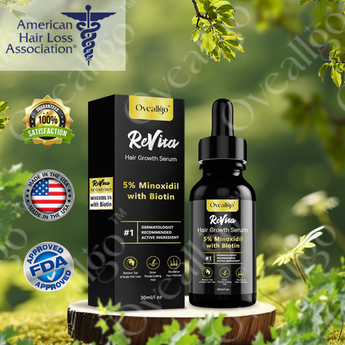 Oveallgo™ ReVita Hair Growth Serum Pro- Minoxidil Topical Solution USP, 5% with Biotin