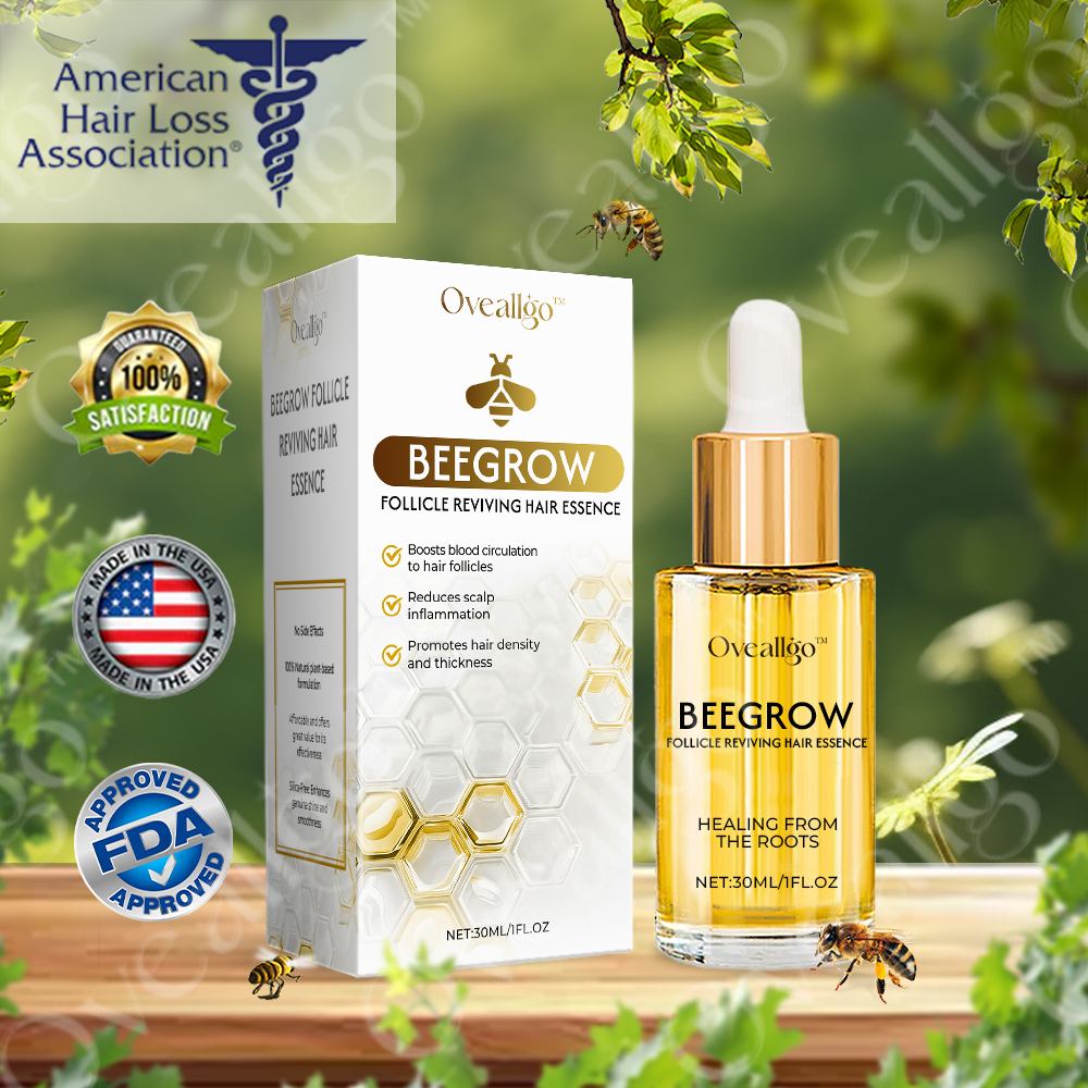 ✅Official Store: Oveallgo™ BeeGrow Follicle Reviving Hair Essence 🌿 Endorsed by AHLA & USP(Clinically proven to activate hair follicles, enhance scalp health, reduce inflammation, and prevent hair loss)