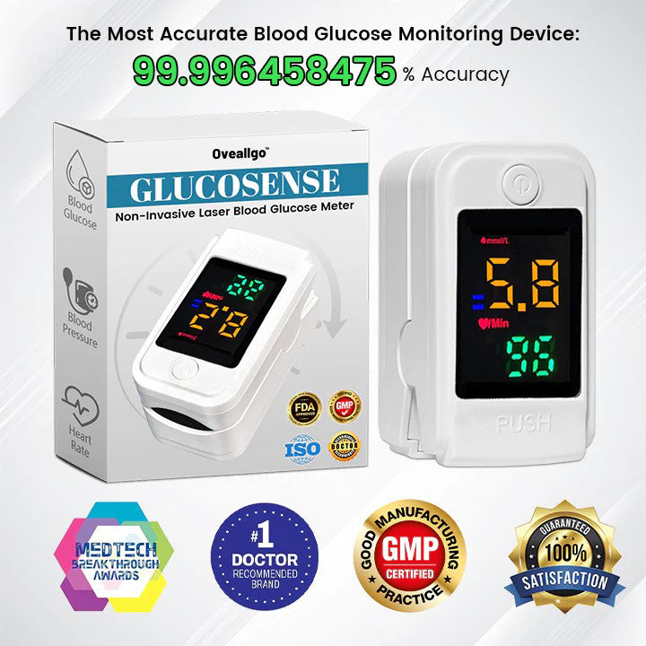 【OFFICIAL STORE】Oveallgo™ GlucoSense Non-Invasive Laser Blood Glucose Meter 【99.9%Accuracy👍Latest R&D in Medical Technology🗽🗽🗽】